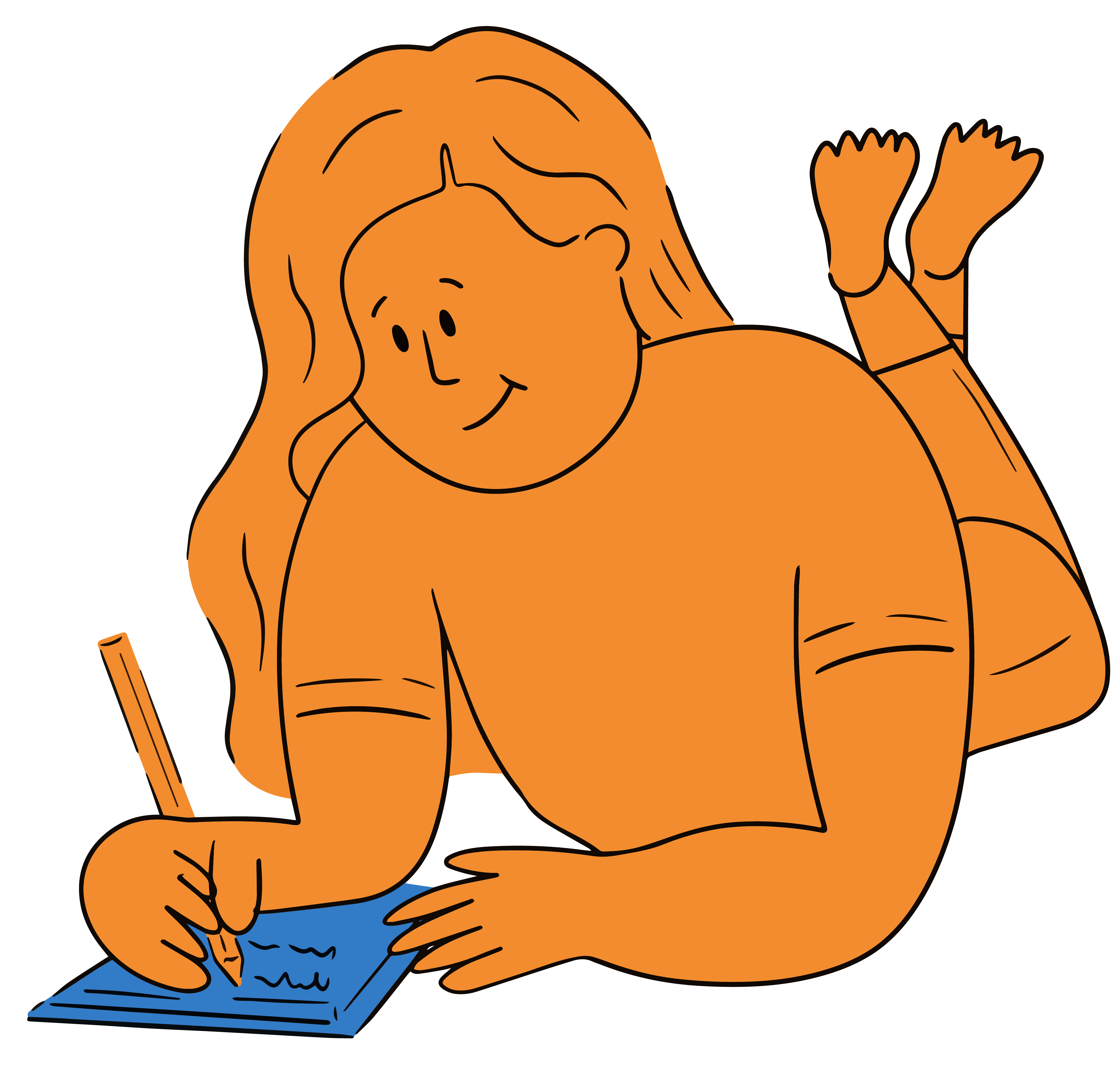An illustration of someone drawing